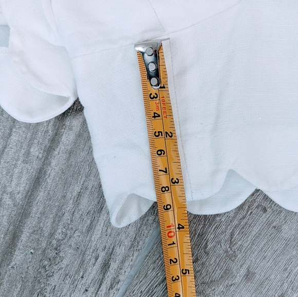 J Crew White Scalloped Shorts Size 14 - Picture 7 of 8